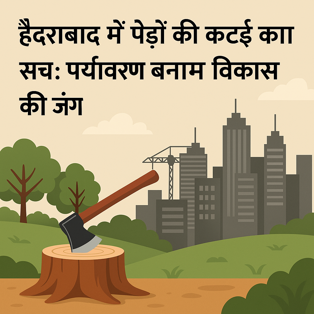 Hyderabad forest cutting protest 2024